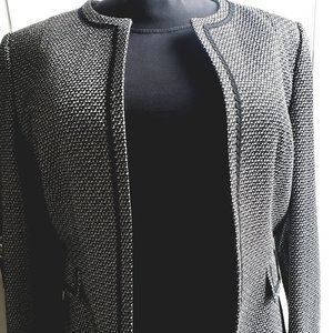 Tahari Authur S Levine Blazer Jacket Black White Size 16 Pictured on SZ 14